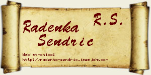 Radenka Sendrić vizit kartica